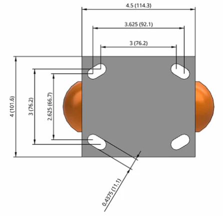 Medium Duty Castor Top Plate Dimensions