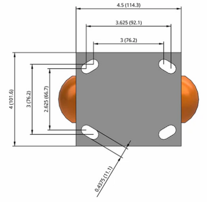 Medium-duty TACT Industrial caster with ergonomic reactive poly wheels and 1500 lb capacity, featuring low push-force design.