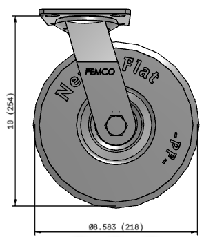 10-inch swivel caster with foam-filled wheels by TACT Industrial Products, designed for smooth, flat-free mobility.