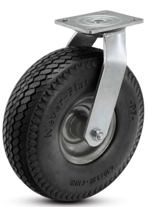 Swivel caster wheel with foam-filled tire from TACT Industrial Products, designed for smooth, flat-free mobility.