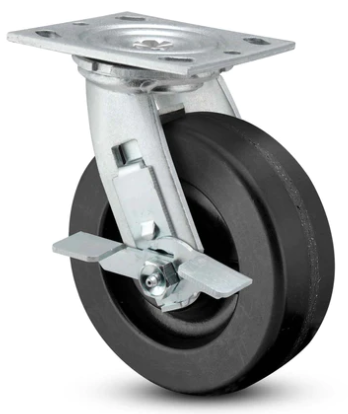 SWIVEL CASTER with PHENOLIC WHEEL AND SIDE LOCKING BRAKE