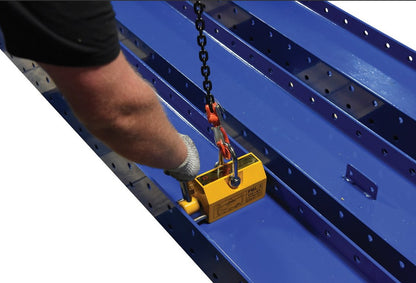 Vestil industrial lifting crane magnets with sturdy steel construction and powerful magnetic lifting capabilities.