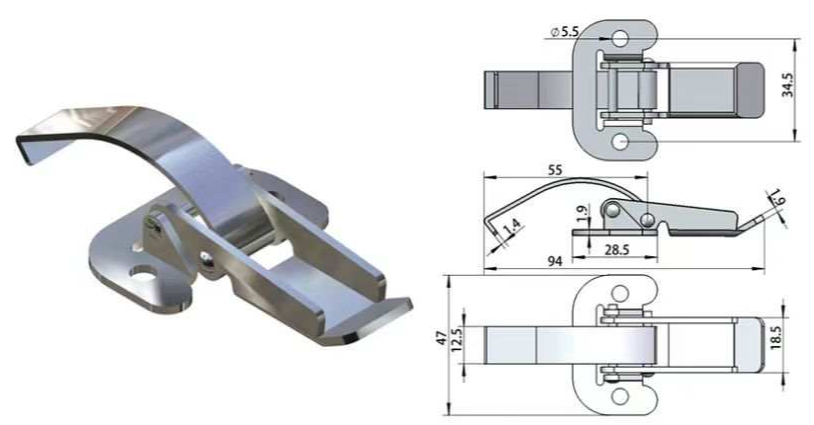 Strikeless Draw Latch - Toggle Catch