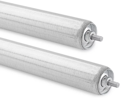 Galvanized steel gravity conveyor roller with 1/4-inch axle, 1-3/8 inch diameter, designed for TACT Industrial Products conveyor systems.