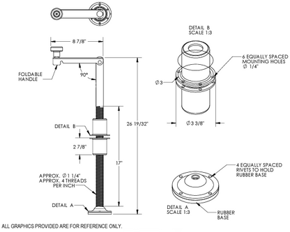 Tact Industrial leveling jack with adjustable height and sturdy metal construction for stable support and lifting.