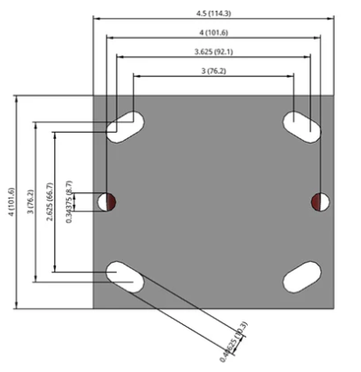 Medium duty TPR caster wheel by TACT Industrial Products featuring soft rubber, non-marking design for smooth, quiet movement.