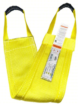 TACT Industrial hoist web slings displayed with durable nylon straps and secure lifting hooks for heavy-duty lifting tasks.