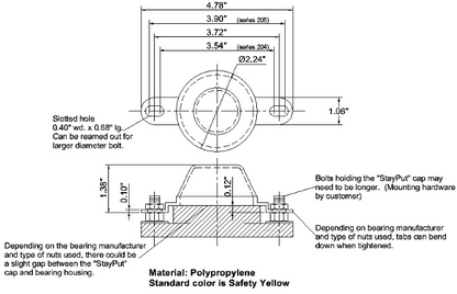 Bolt on bearing guard from TACT Industrial Products, safety guarding equipment for machinery protection.