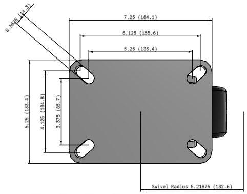 Kingpinless Casters with Poly on Iron Wheel - Capacity up to 2,500lbs