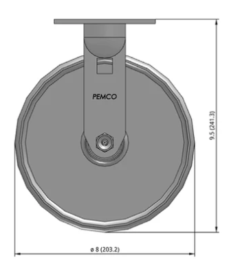 Semi-steel cast iron industrial caster wheel by TACT Industrial Products with 1250 lb capacity, suitable for heavy-duty applications.