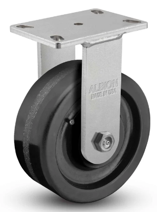 Heavy duty kingpinless caster with phenolic wheel by TACT Industrial, 2,500 lb capacity, suitable for industrial carts and equipment
