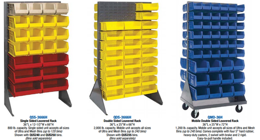 QUANTUM Louvered Panel Storage Racks / Ultra Bins & Systems