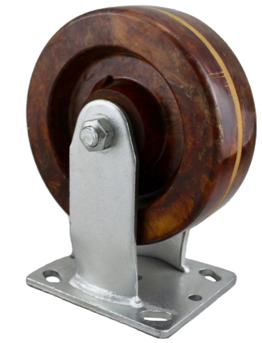 High-temp phenolic caster wheel by TACT Industrial, rated for up to 525°F and 1,000 lb. capacity, shown in close-up view.