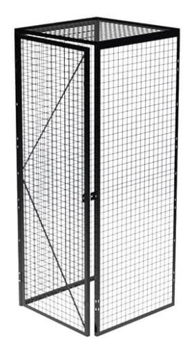 Single industrial welded wire locker by TACT Industrial Products, heavy-duty mesh storage unit for secure tenant or employee storage.