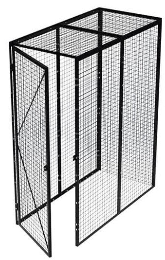 Heavy-duty TACT Industrial welded wire locker with single and double-deep mesh storage compartments for secure industrial storage.