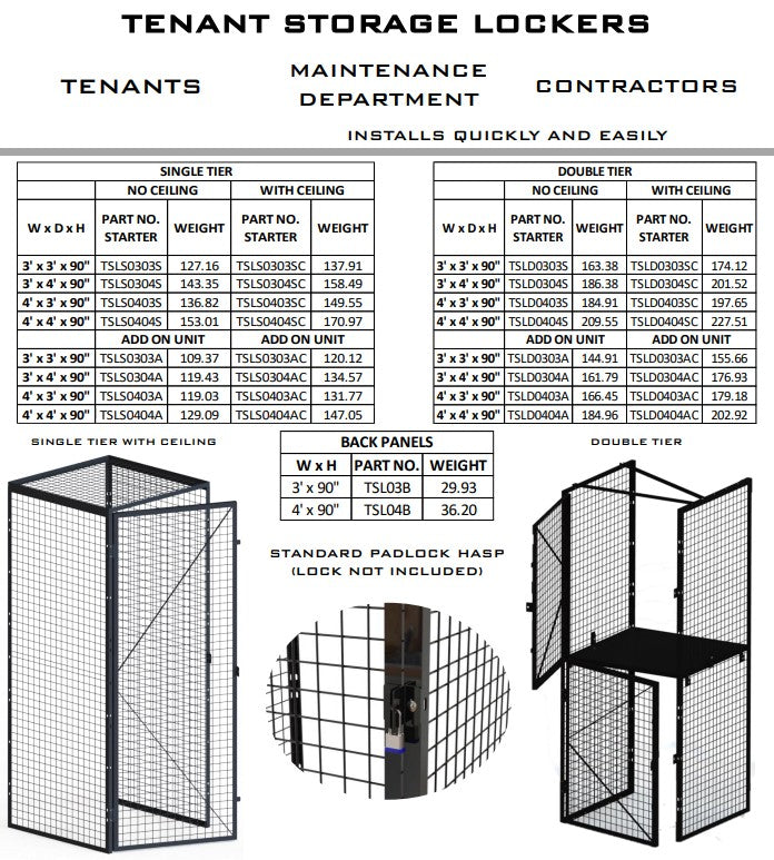 Storage Lockers - Tenant Storage Lockers