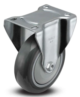 Rigid light-duty TPU polyurethane caster by TACT Industrial, quiet, non-marking, supports 270-350 lb capacity, ideal for smooth mobility.